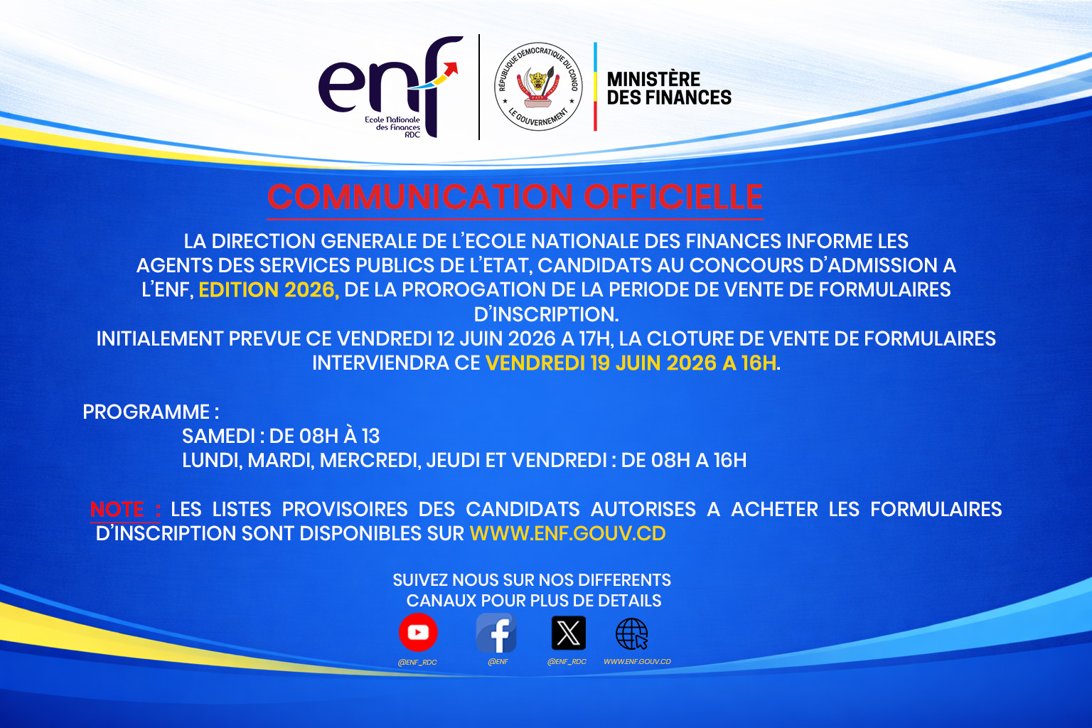COMMUNICATION OFFICIELLE